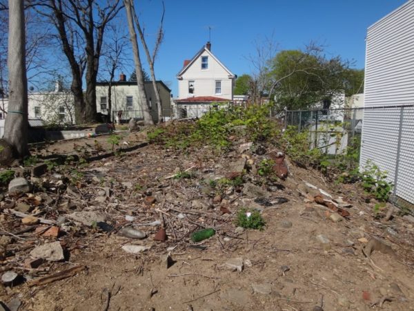 backyard of residential lot for sale at maltz auctions in new york