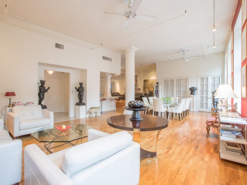 inside of 4,100 sq foot full floor apartment for sale at maltz auctions in new york city