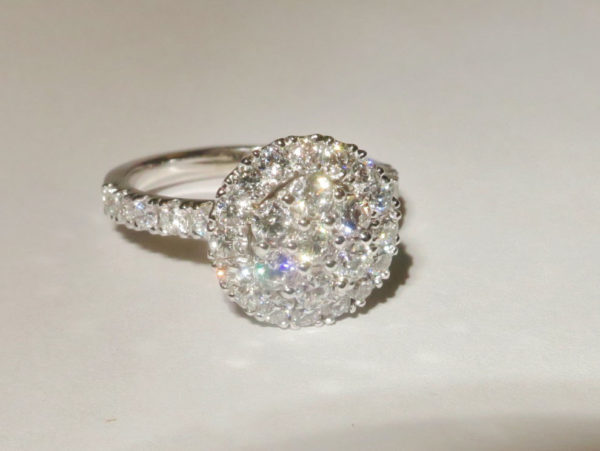 luxury diamond ring on table up for jewelry auction at maltz auctions