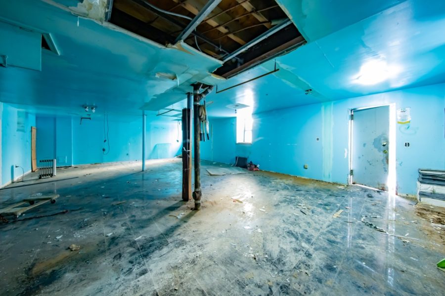 unfinished basement of duplex condo for sale at maltz auctions in new york