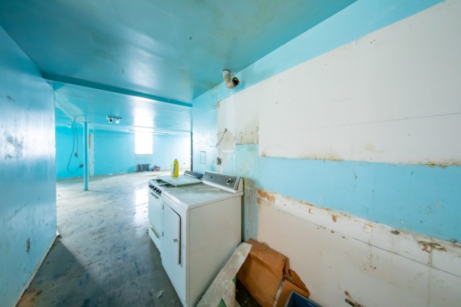 unfinished basement of duplex condo for sale at maltz auctions in new york