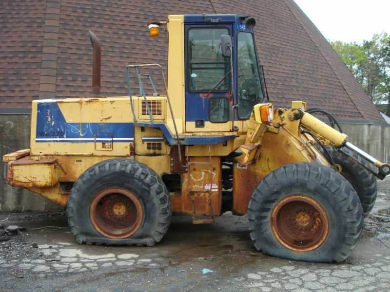 yellow construction tractor for sale at maltz auctions in new york