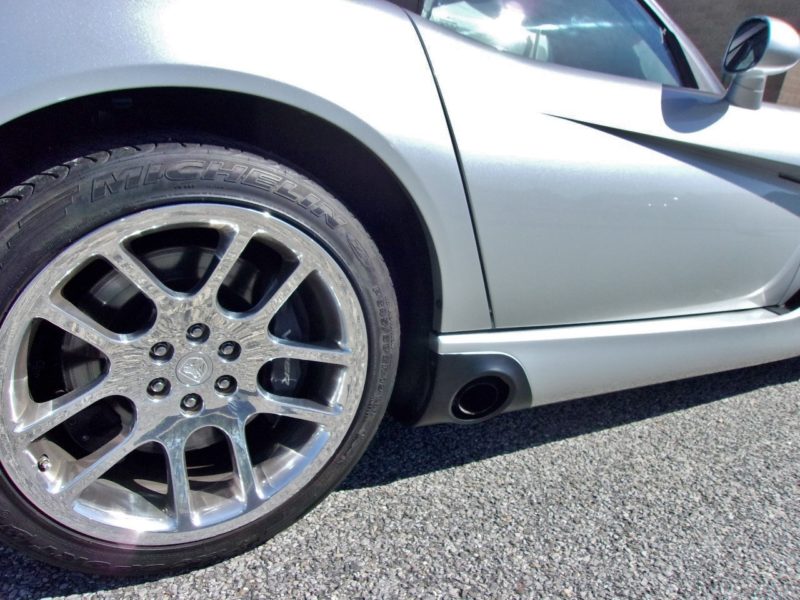 back tire of silver viper convertible for sale by maltz auto auctions