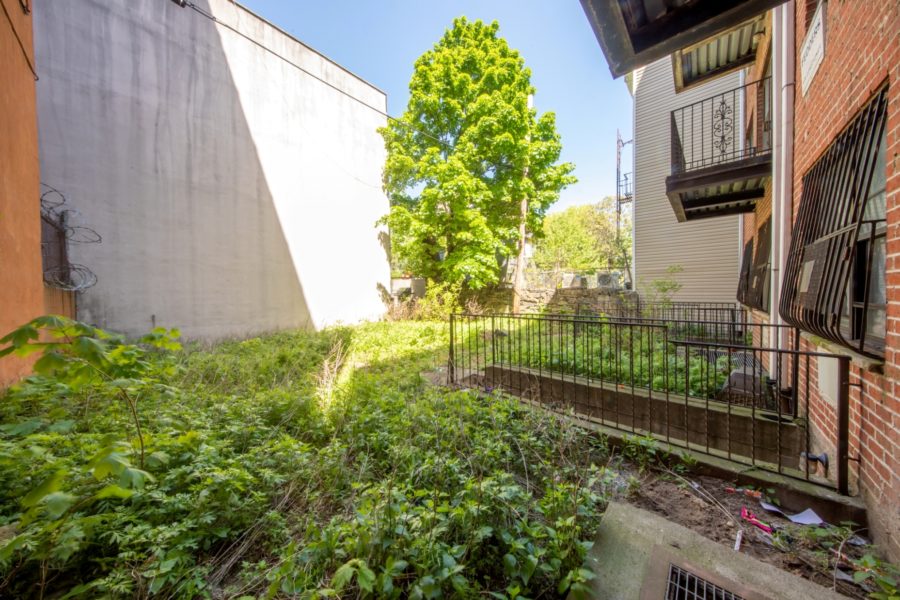 backyard of 16-unit multifamily building for sale at maltz auctions in new york