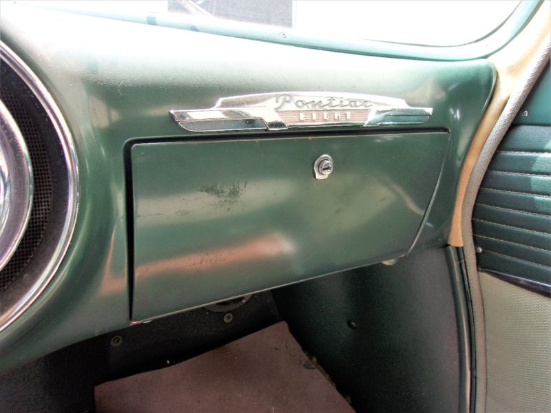 Inside of old Pontiac automobile up for auction