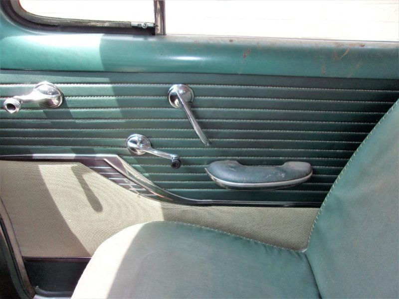 Passenger's side door of classic Pontiac car up for auction at Maltz Auctions in New York