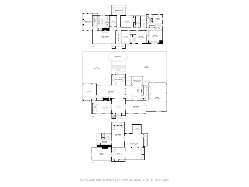 floor plan of 6 bedroom home on 2 acres of land for sale at auction