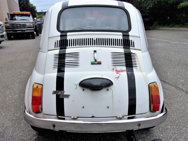 Back of old Fiat 500 car - buy at Maltz Auctions