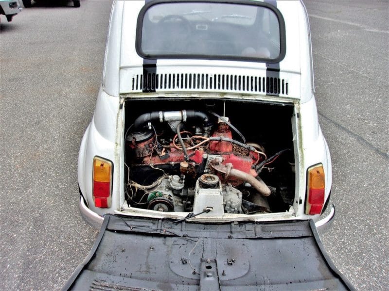 Back Engine of Fiat car up for auction at Maltz Auctions