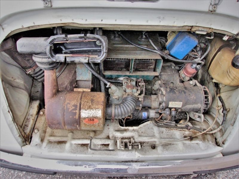 Inside backside of Subaru car engine up for auction at Maltz Auctions