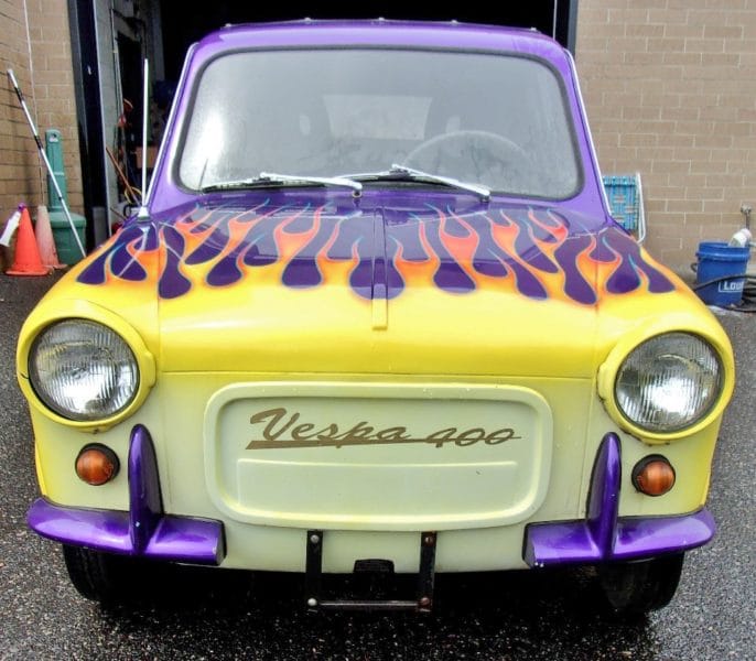 Front of purple flamed automobile - buy at Maltz Auctions in NY