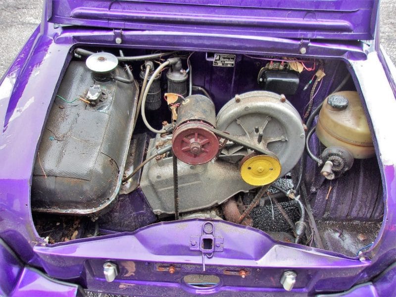 Engine view of purple flamed automobile - buy at Maltz Auctions in New York