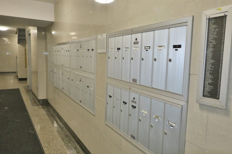 mailboxes of apartment complex in New York City