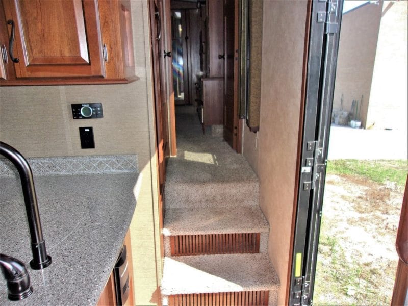 Stairs and entryway of camper up for auction - find more private vehicles for sale at Maltz Auctions