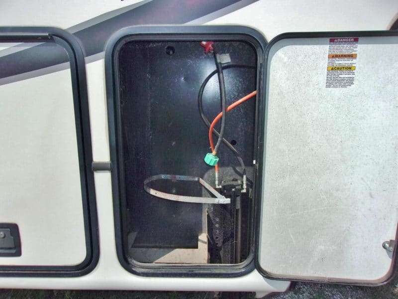 Inside of camper wiring up for auction at Maltz Auctions