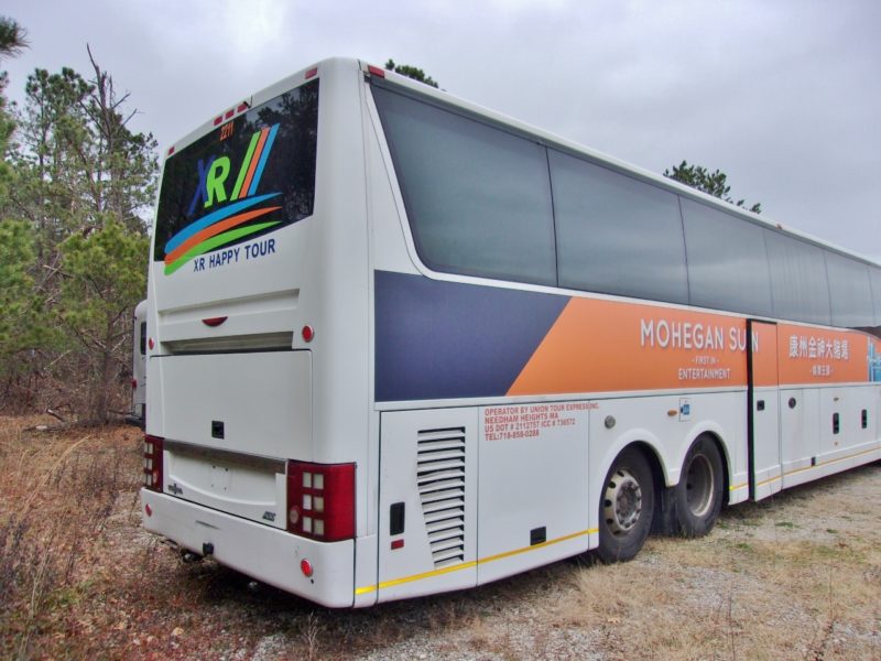 angled backside of 2011 van hool touring bus vehicle for sale at maltz auto auction