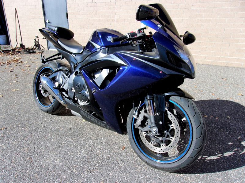 blue motorcylce for sale at maltz auto auctions in new york city