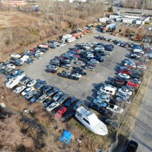 Vehicles and Equipment birds eye view of vehicles for sale at maltz auctions in new york