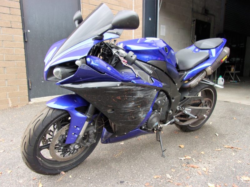 blue motorcycle for sale at maltz auctions
